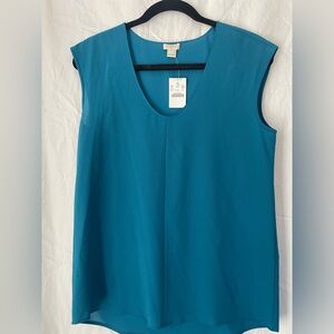 J. Crew Teal Sleeveless Blouse